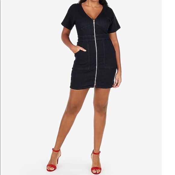 Express Dresses & Skirts - EXPRESS zip up denim dress